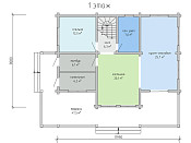 Дом шале из бруса полутораэтажный 9х12 с котельной Трейда